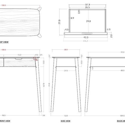 Norway 2 Drawer Dark Walnut Console Table