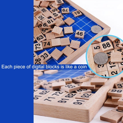 Wooden Montessori Teaching Aids Math 1 - 100 Consecutive Numbers Counting Board Plate Toy, 1 - 100 Consecutive Numbers Counting Board