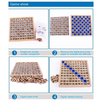 Wooden Montessori Teaching Aids Math 1 - 100 Consecutive Numbers Counting Board Plate Toy, 1 - 100 Consecutive Numbers Counting Board