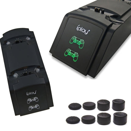 iplay Dual Port Charging Dock Station Stand / Controller Charging Stand for For Sony Playstation 4 PS4 & Slim PS4 Pro with LED Display Indicator Screen, HBP-119