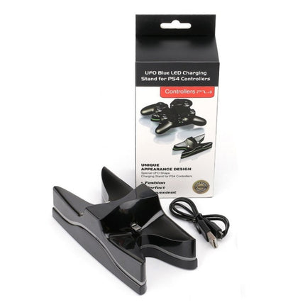 Special UFO Shape 2 x USB Charging Dock Station Stand / Controller Charging Stand for PS4 Playstation 4  with Multi Colors LED, For PS