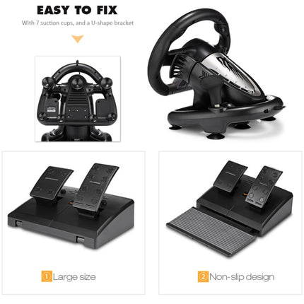 PXN-V3 Racing Game Steering Wheel for PC / PS3 / 4 / xbox one / switch, For PC / PS3 / 4 / xbox one / switch