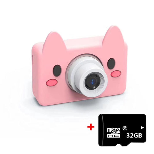 D9 8.0 Mega Pixel Lens Fashion Thin and Light Mini Digital Sport Camera with 2.0 inch Screen & Bear Shape Protective Case & 32G Memory for Children, Pig, Frog, Elk, Giraffe, Sheep, Rabbit, Bear