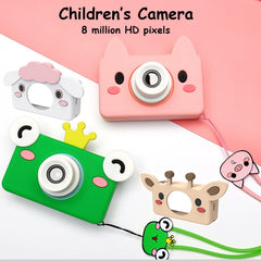 D9 8.0 Mega Pixel Lens Fashion Thin and Light Mini Digital Sport Camera with 2.0 inch Screen & Bear Shape Protective Case & 32G Memory for Children, Pig, Frog, Elk, Giraffe, Sheep, Rabbit, Bear