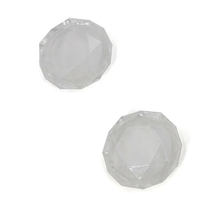 2 PCS Diamond Texture Games Grip Caps for PS5, Clear White, Green, Blue, Red