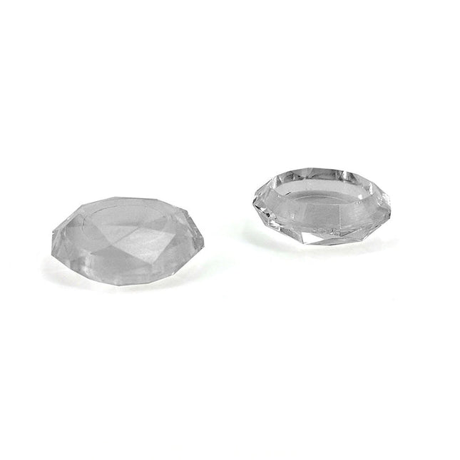 2 PCS Diamond Texture Games Grip Caps for PS5, Clear White, Green, Blue, Red