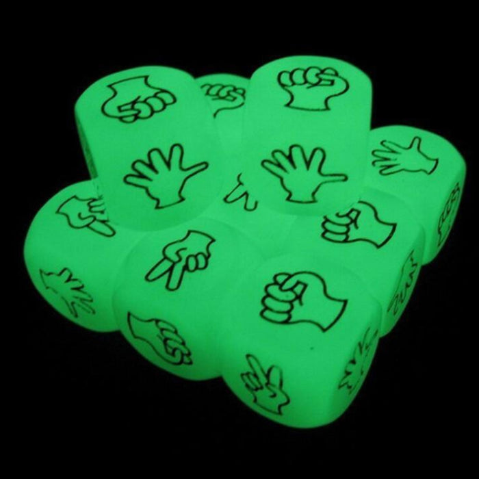 2 PCS Noctilucent drinking Mora Dice Cubes Fun Board Game, Size: 1.8 x 1.8 x 1.8cm, 2 PCS Noctilucent Mora Dice