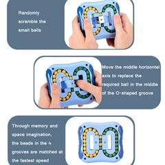 4 PCS  Rotating Magic Beans Decompression Educational Toys Children Fingertip Magic Cube Toys, (Cyan), (Red), (Blue)