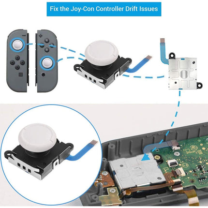 Game Console 3D Left Right Interoperability Rocker Remote Sensing Joystick for Nintendo Switch / Switch Lite, Joystick(White)