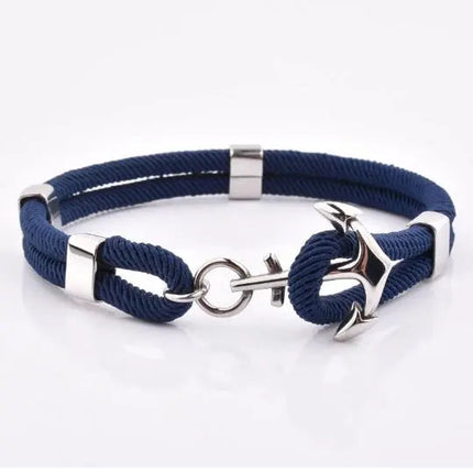 Navy Nylon  Anchor Bracelet