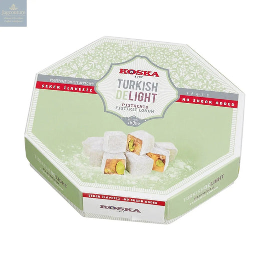 No sugar added pistachio Turkish Delight in hexagon box