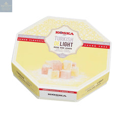 No sugar added rose and lemon flavoured Turkish Delight in hexagon box