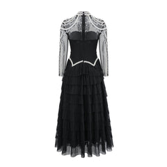 Elegant And Heavy Craft Long Sleeve Beaded Dress