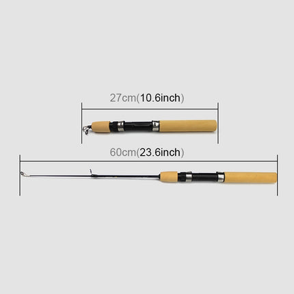 27cm Portable Ice Fishing Rod Shrimp Rod Lure Rod Fishing Gear Fittings , Extension Length : 60 cm, 27cm