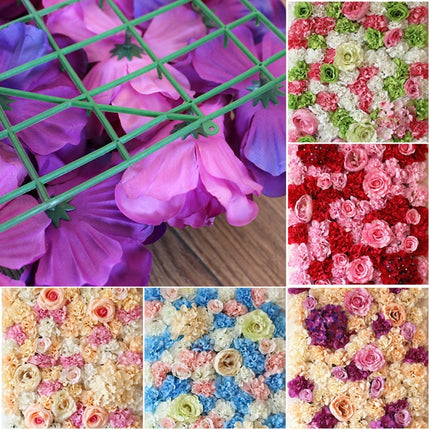 Blooming Rose Peony Hydrangea Artificial Encryption Flower DIY Wedding Wall Decoration Photo Background, Size: 60cm x 40cm, 60x40cm(Pink), 60x40cm(Blue and White), 60x40cm(Champagne), 60x40cm(Purple and Champagne), 60x40cm(Green and White)             ...