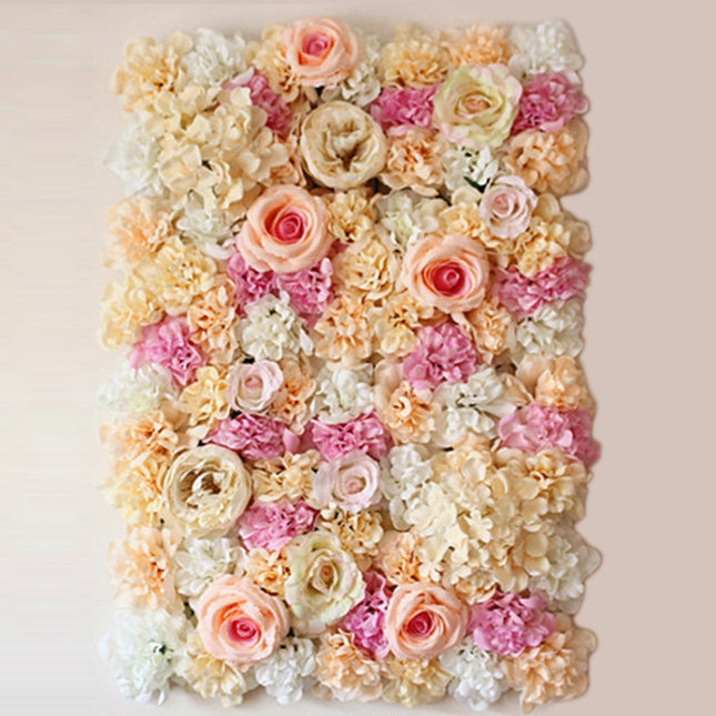 Blooming Rose Peony Hydrangea Artificial Encryption Flower DIY Wedding Wall Decoration Photo Background, Size: 60cm x 40cm, 60x40cm(Pink), 60x40cm(Blue and White), 60x40cm(Champagne), 60x40cm(Purple and Champagne), 60x40cm(Green and White)             ...