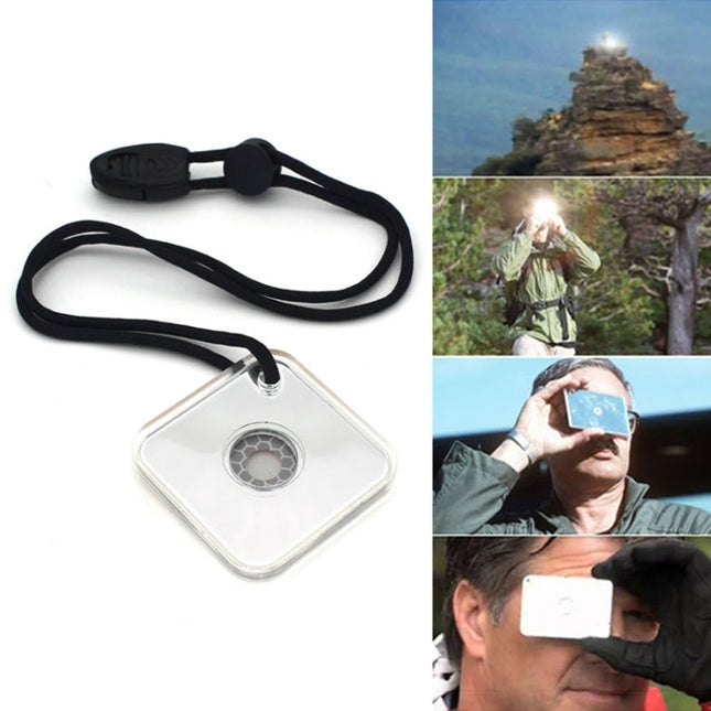 Multifunctional Survival Emergency Rescue Reflective Signal Mirror Hiking Outdoor Tool with Whistle, Signal Mirror