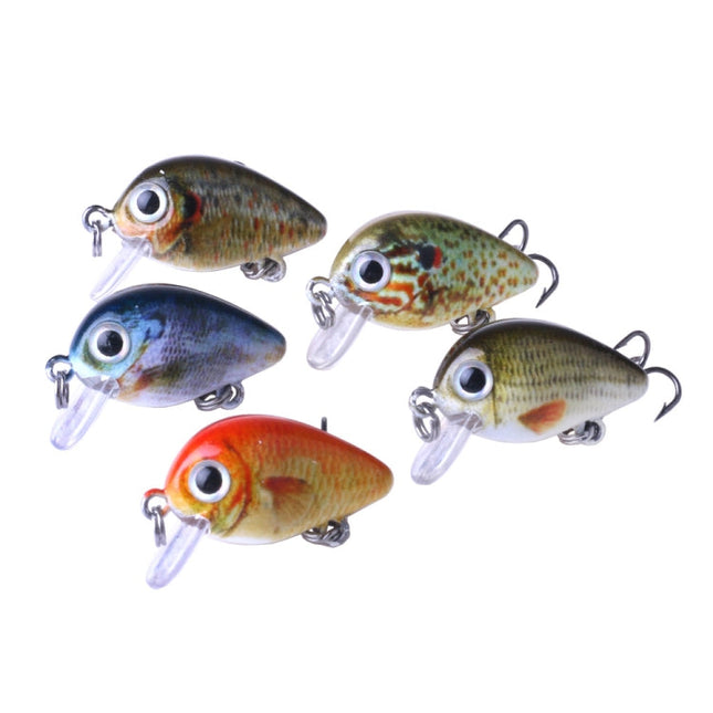 HENGJIA 5 PCS 2.7cm/1.5g Luya Rock Fishing Lures Bait Bionic Kit with Plastic Box