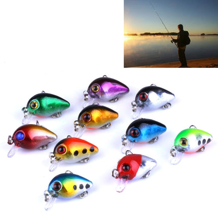 HENGJIA 10 PCS 3cm/1.5g Luya Rock Fishing Lures Bait Bionic Kit with Plastic Box