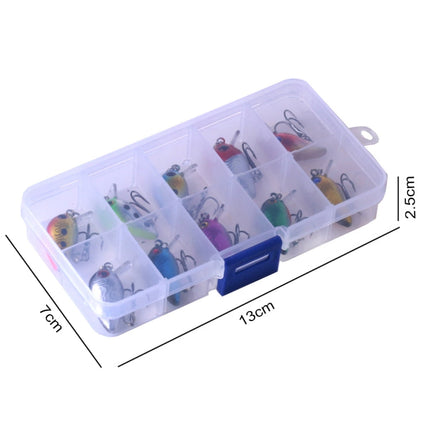 HENGJIA 10 PCS 3cm/1.5g Luya Rock Fishing Lures Bait Bionic Kit with Plastic Box