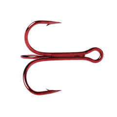HENGJIA 20 PCS Classic Red High Carbon Steel Fishing Three-jaw Treble Hooks, 8# FH023