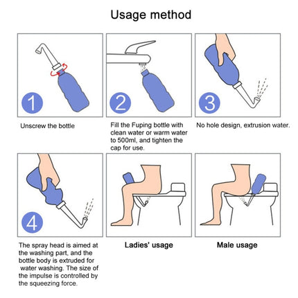 MDT-002 500ml Portable Handheld Travel Bidet Women Vaginal Washing Sprayer, (Orange), (Blue), (Dark Blue)