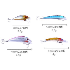 HENGJIA 26 PCS Minnow Fishing Lure Set 4 Models Fishing Tackle Plastic Hard Bait, 26 PCS
