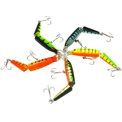 HENGJIA 5 PCS 10.5cm 9.6g 2-section Plastic Hard Baits Fishing Lures Set Tackle Baits, 10.5cm 9.6g