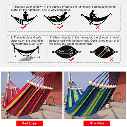 Outdoor Rollover-resistant Single Person Canvas Hammock Portable Beach Swing Bed with Wooden Sticks, Size: 185 x 80cm, Size: 185 x 80cm, Size: 185 x 80cm(Red)