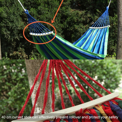 Outdoor Rollover-resistant Single Person Canvas Hammock Portable Beach Swing Bed with Wooden Sticks, Size: 185 x 80cm, Size: 185 x 80cm, Size: 185 x 80cm(Red)