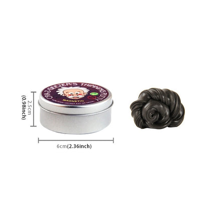 DIY Plasticine Slime Magnetic Rubber Mud Stress Reducer Anti-Anxiety Bouncing Putty Magic Clay Education Toy for Kids and Adults, Small Iron Box Size: 6x2.5cm
