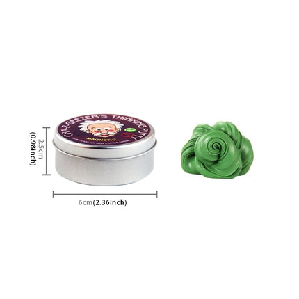 DIY Plasticine Slime Magnetic Rubber Mud Stress Reducer Anti-Anxiety Bouncing Putty Magic Clay Education Toy for Kids and Adults, Small Iron Box Size: 6x2.5cm