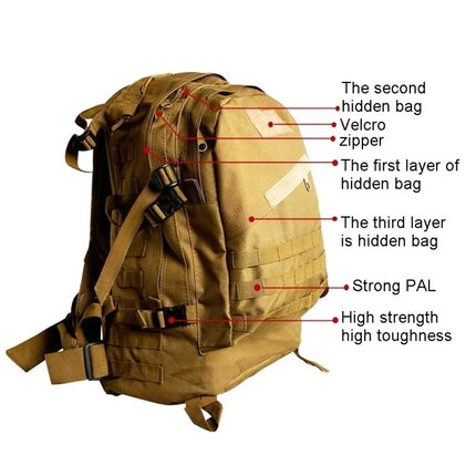 INDEPMAN DL-B001 Fashion Camouflage Style Men Oxford Cloth Backpack Shoulders Bag 40L Outdoors Hiking Camping Travelling Bag 3D Package with Expanded MOLLE & Magic Sticker & Adjustable Shoulder Strap, Size: 51 x 42 x 22 cm