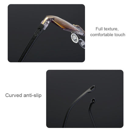 Rimless Anti Blue-ray Blue Film Lenses Presbyopic Glasses, +3.50D, +3.50D