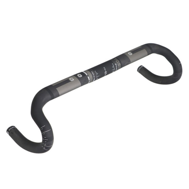 TOSEEK Full Carbon Fiber Road Bike Bent Handlebar Groove Outside Line Handle, Size: 440mm (UD Black), 440mm
