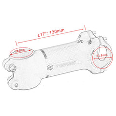 TOSEEK All Carbon Fiber 3KUD Texture Road Mountain Bike Ultra-light Handlebar Stem Riser Faucet, Size: 17 Degree, 130mm (Matte), 17 Degree, 130mm