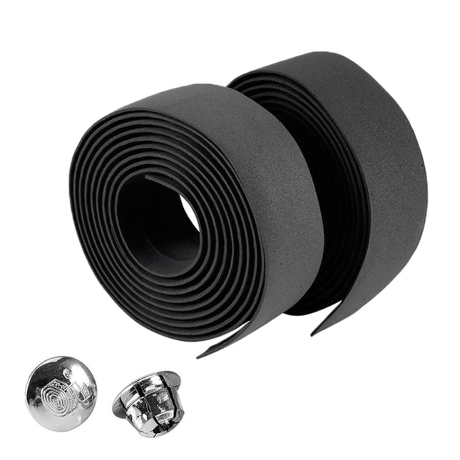 1 Pair Cycling Road Bike Sports Bicycle Cork Handlebar Tape Wrap + 2 Bar Plug, 2m Yellow, 2m Black, 2m Pink, 2m Green, 2m Grey, 2m Blue, 2m Red, 2m Baby Blue, 2m White