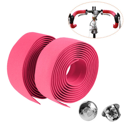 1 Pair Cycling Road Bike Sports Bicycle Cork Handlebar Tape Wrap + 2 Bar Plug, 2m Yellow, 2m Black, 2m Pink, 2m Green, 2m Grey, 2m Blue, 2m Red, 2m Baby Blue, 2m White