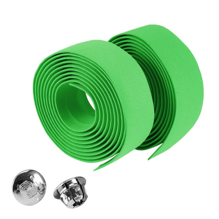 1 Pair Cycling Road Bike Sports Bicycle Cork Handlebar Tape Wrap + 2 Bar Plug, 2m Yellow, 2m Black, 2m Pink, 2m Green, 2m Grey, 2m Blue, 2m Red, 2m Baby Blue, 2m White