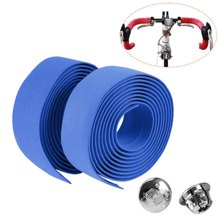 1 Pair Cycling Road Bike Sports Bicycle Cork Handlebar Tape Wrap + 2 Bar Plug, 2m Yellow, 2m Black, 2m Pink, 2m Green, 2m Grey, 2m Blue, 2m Red, 2m Baby Blue, 2m White