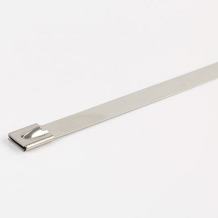 100 PCS 4.6x350mm Stainless Steel Metal Cable Ties Tie Zip Wrap Exhaust Heat Straps Induction Pipe, 4.6x350mm