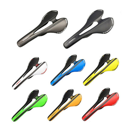 TOSEEK Road Bike Carbon Fiber Seat Bicycle Hollow Seat Saddle, 3K Texture + Light