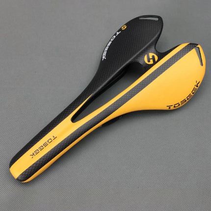 TOSEEK Road Bike Carbon Fiber Seat Bicycle Hollow Seat Saddle, 3K Texture + Extinction, Extinction(Grey), Extinction(Blue), Extinction(Red), Extinction(White), Extinction(Yellow), Extinction(Black), Extinction(Orange), Extinction(Green)