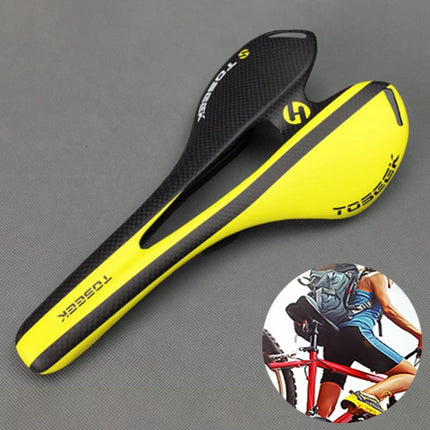 TOSEEK Road Bike Carbon Fiber Seat Bicycle Hollow Seat Saddle, 3K Texture + Extinction, Extinction(Grey), Extinction(Blue), Extinction(Red), Extinction(White), Extinction(Yellow), Extinction(Black), Extinction(Orange), Extinction(Green)
