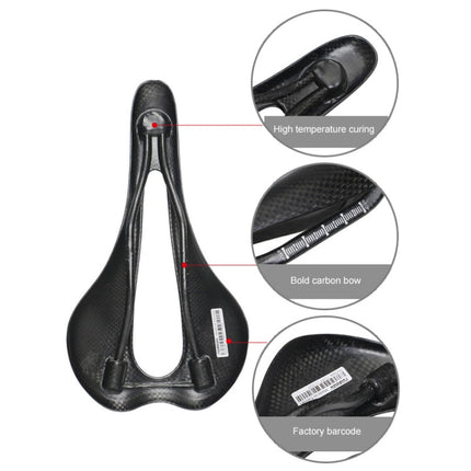 TOSEEK Road Bike Carbon Fiber Seat Bicycle Hollow Seat Saddle, 3K Texture + Extinction