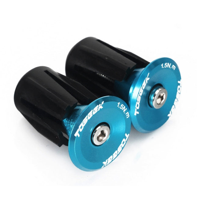 TOSEEK 1 Pair Mountain Bike Handlebar Grips Caps End Plug Aluminum Alloy Bicycle  Bar Ends Plug