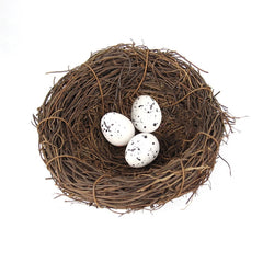 12cm Simulation Bird Nest + 3 PCS Bird Egg Holiday Decoration, 12cm