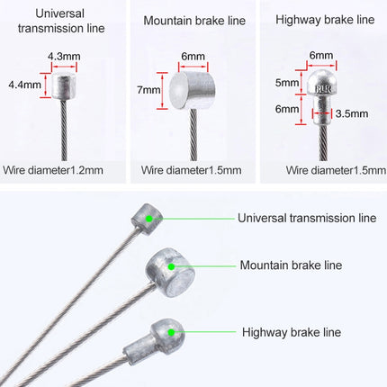 7 in 1 Cylindrical Head PVC Brake Cable Tube Set for Mountain Bike, Mountain Bike