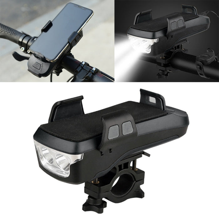 Multifunction 4  in 1 Phone Holder Bicycle Bell Cycling Lamp Flashlight, 4 in 1 Phone Holder