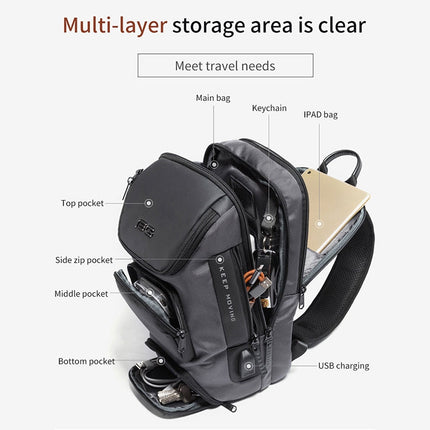 BANGE Fashion Travel Chest Bag Business Backpack Single Shoulder Bag
